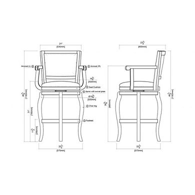 Boraam Jones Memory Swivel Stool 29