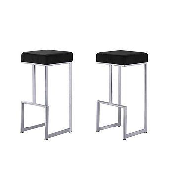 Best Master Furniture Dorrington Velvet Backless Bar Stool (Set of 2)