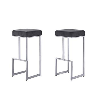 Best Master Furniture Dorrington Velvet Backless Bar Stool (Set of 2)