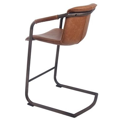 New Pacific Direct Indy PU Leather Counter Stool, (Set of 2)