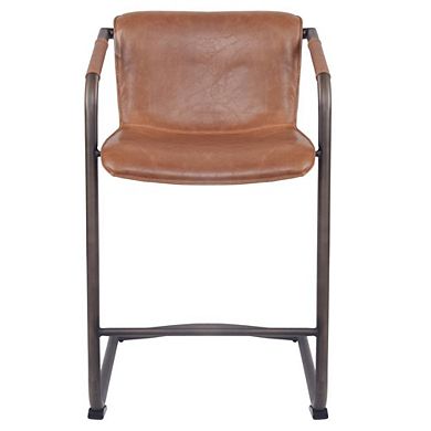 New Pacific Direct Indy PU Leather Counter Stool, (Set of 2)