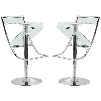 LeisureMod Napoli Bar/Counter Stool, Set of 2