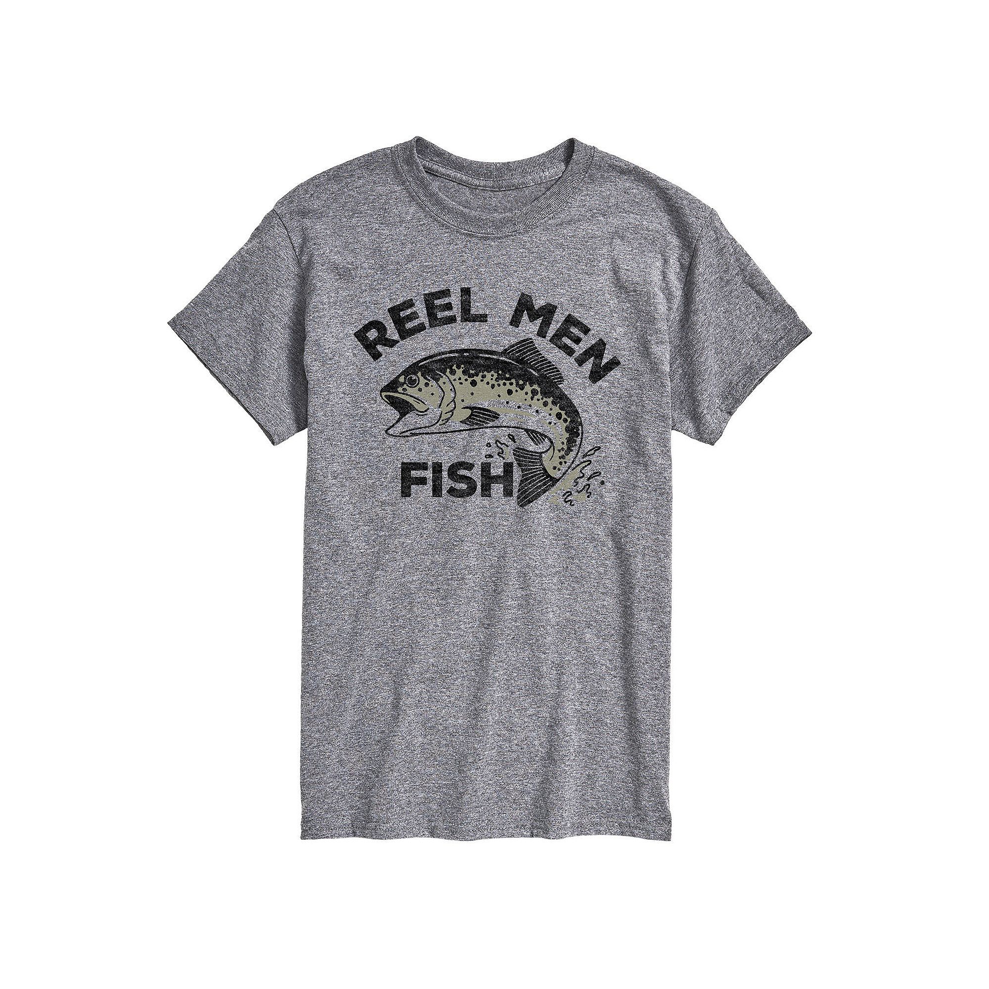 Big & Tall Reel Men Fish Tee, Mens, Size: Large Tall, Gray