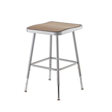 National Public Seating NPS® 19-27 Height Adjustable Heavy Duty Square Seat Steel Stool