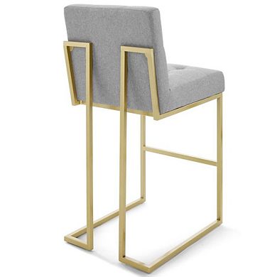 Modway Privy Gold Stainless Steel Upholstered Fabric Bar Stool