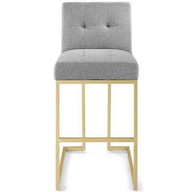 Modway Privy Gold Stainless Steel Upholstered Fabric Bar Stool