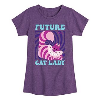 Disney's Alice in Wonderland Girls 7-16 The Cheshire Cat Future Cat Lady Graphic Tee