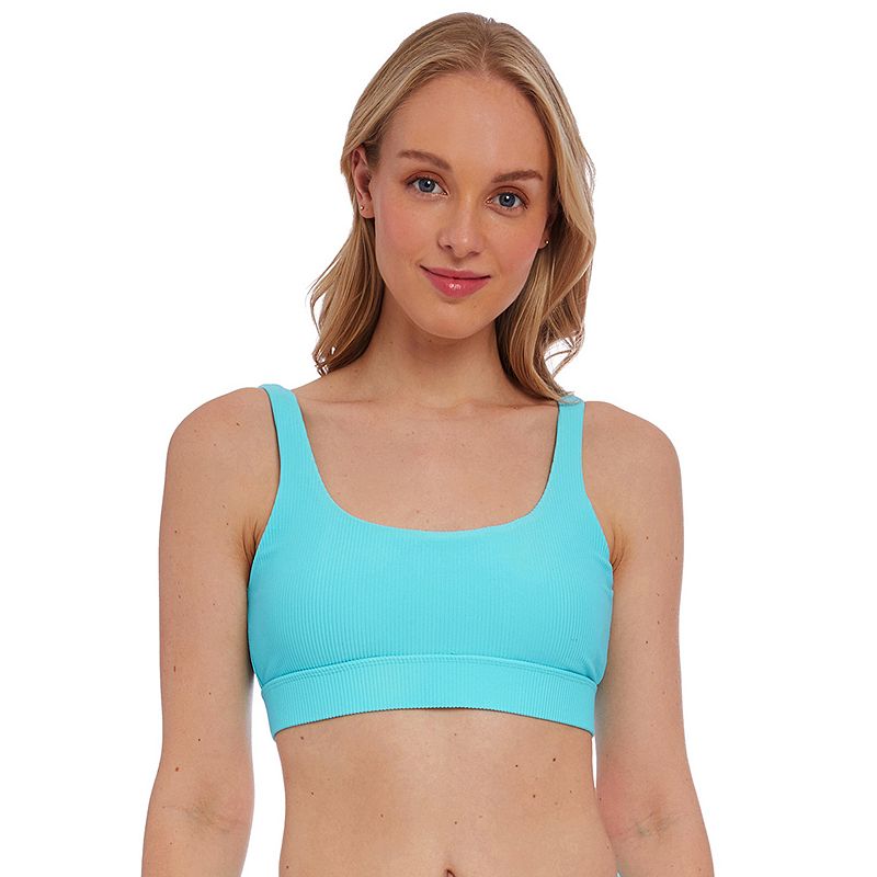 Juniors' Cyn & Luca Banded Crop Bikini Top, Women's, Size: Medium, Blue