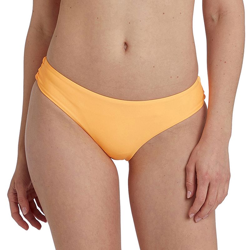 Juniors' Cyn & Luca Ruched Scoop Bikini Bottoms, Women's, Size: Medium, Orange