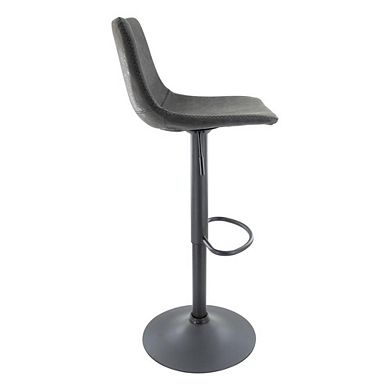 LeisureMod Tilbury Modern Adjustable Bar Stool With Footrest & 360-Degree Swivel Set of 2