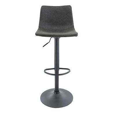 LeisureMod Tilbury Modern Adjustable Bar Stool With Footrest & 360-Degree Swivel Set of 2