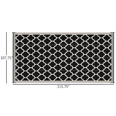 Outsunny Outdoor Rug, 9ft x 18' Plastic Rug &