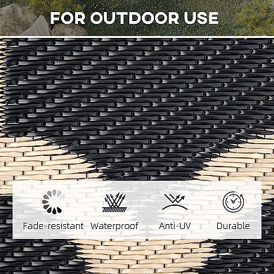 Outsunny Outdoor Rug, 9ft x 18' Plastic Rug &
