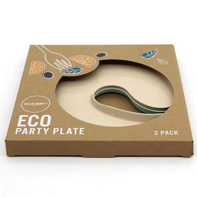 Knork Eco Party Plate 2-pc. Appetizer Wine Holder Plate Set