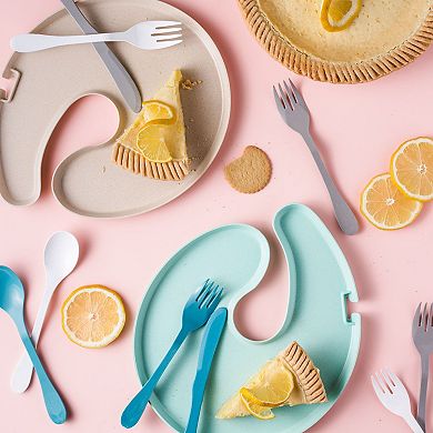 Knork Eco Party Plate 2-pc. Appetizer Wine Holder Plate Set