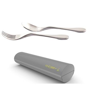 Knork 2 pc Original Stainless Steel Fork & Spoon Set with Carry Case