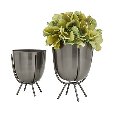 CosmoLiving by Cosmopolitan Metal Planter Table Decor 2-piece Set