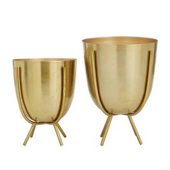 CosmoLiving by Cosmopolitan Metal Planter Table Decor 2 pc Set