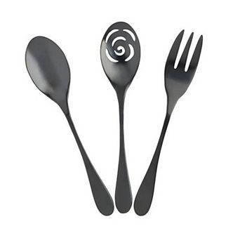Knork 3 pc Titanium-Coated Matte Black Serving Set