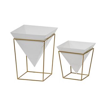 CosmoLiving by Cosmopolitan Pyramid Planter Table Decor 2 pc Set