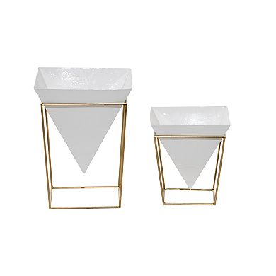 CosmoLiving by Cosmopolitan Pyramid Planter Table Decor 2-piece Set