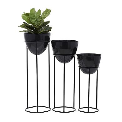 CosmoLiving by Cosmopolitan Black Planter Floor Decor 3-piece Set