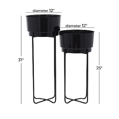 CosmoLiving by Cosmopolitan Round Planter Floor Decor 2-piece Set