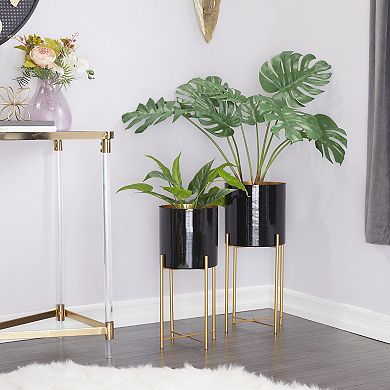 CosmoLiving by Cosmopolitan Cylinder Planter Floor Decor 2-piece Set