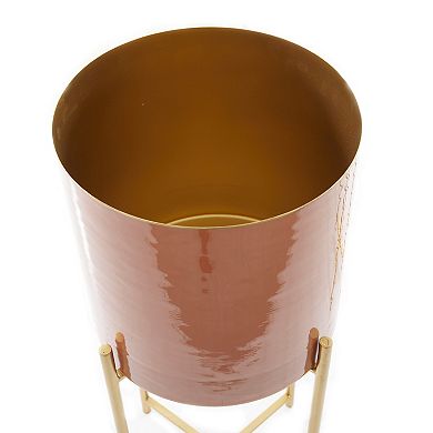 CosmoLiving by Cosmopolitan Cylinder Planter Floor Decor 2-piece Set