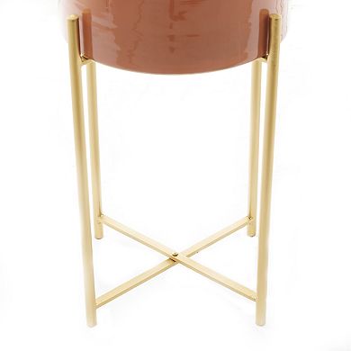 CosmoLiving by Cosmopolitan Cylinder Planter Floor Decor 2-piece Set