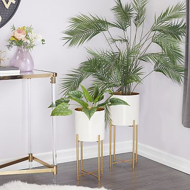 CosmoLiving by Cosmopolitan Cylinder Planter Floor Decor 2-piece Set