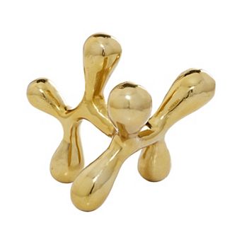 CosmoLiving by Cosmopolitan Abstract Gold Finish Sculpture Table Decor