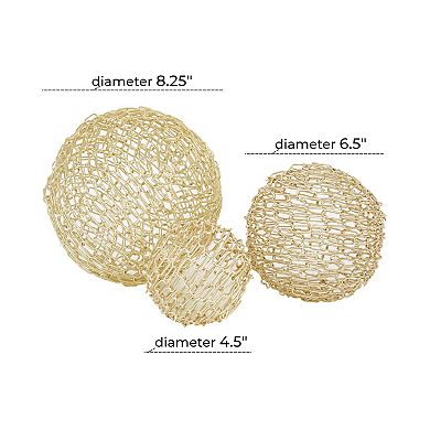 CosmoLiving by Cosmopolitan Chain Sculpture Table Decor 3-piece Set