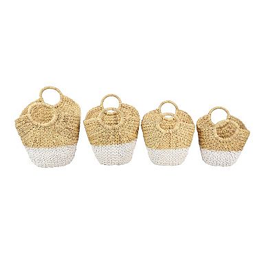 CosmoLiving by Cosmopolitan Seagrass Two Toned Storage Basket 4-piece Set
