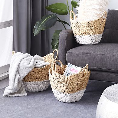 CosmoLiving by Cosmopolitan Seagrass Two Toned Storage Basket 4-piece Set