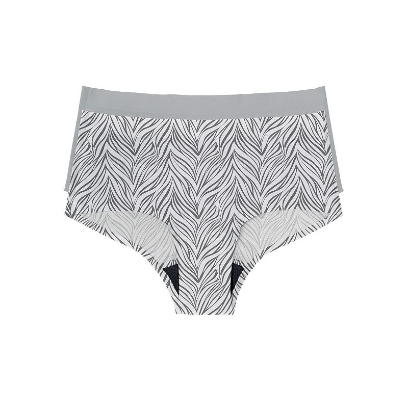 Women's the natural® Leakproof Boyshort Panty 2 Pack 6058, Size: XL, Zebra