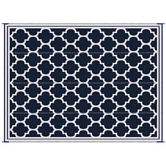 Outsunny Outdoor Rug, 9ft x 12' Plastic Rug &