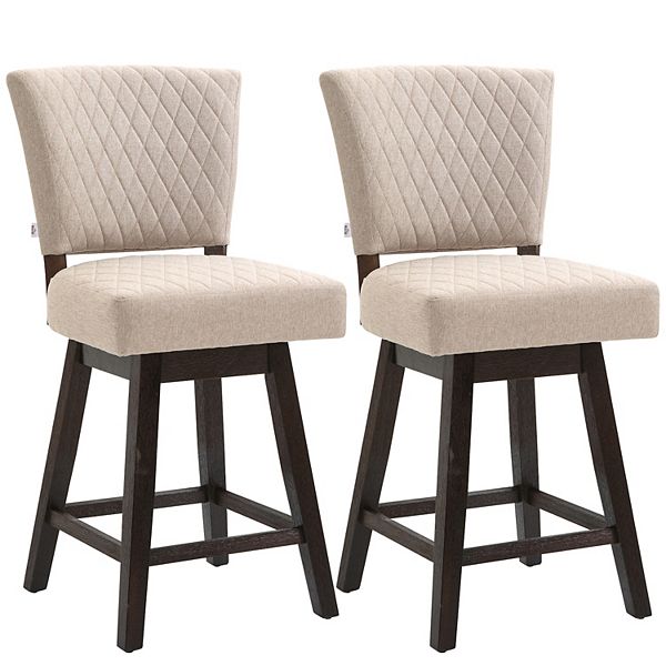 Counter Height Bar Stools, Set of 2, Swivel Barstools 26.5 Inch