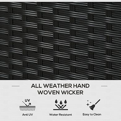 Outsunny Deck Box w/ Outdoor Towel/Shoe Rack, Waterproof Inner Liner, Black