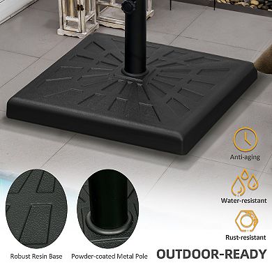 Outsunny 42lbs Resin Patio Umbrella Base 20" Outdoor Umbrella Stand, Black