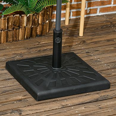 Outsunny 42lbs Resin Patio Umbrella Base 20" Outdoor Umbrella Stand, Black