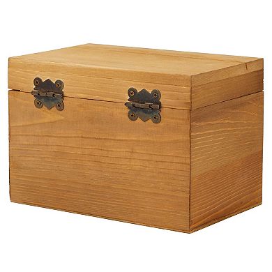 Wooden Recipe Box with 60 Blank 4x6 Cards and 24 Dividers with Tabs for Baking (7 x 5 x 5 In)