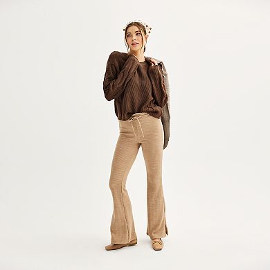 Juniors' SO® High-Rise Knit Flare Pants