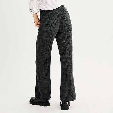 Juniors' SO® High-Rise Wide Leg Knit Pants 