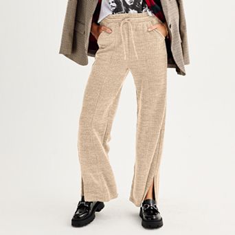 Juniors' SO® High-Rise Wide Leg Knit Pants