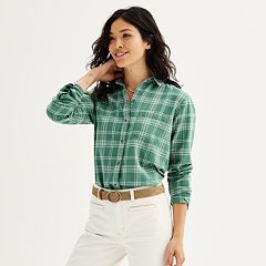 Women's Every Day Flannel Shirt- Ever Green