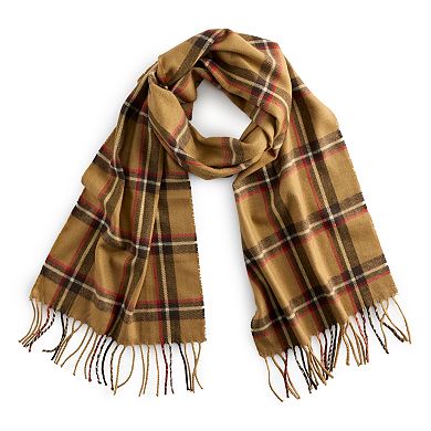 Women's Softer Than Cashmere Camel Plaid Scarf