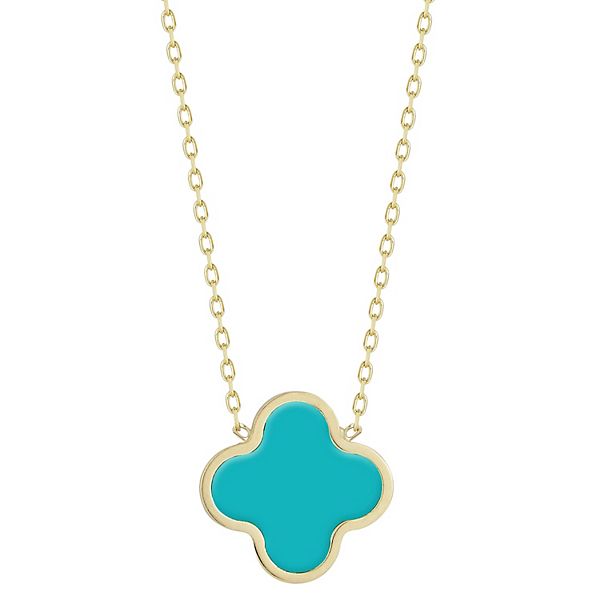 LUMINOR GOLD 14k Gold Clover Pendant Necklace