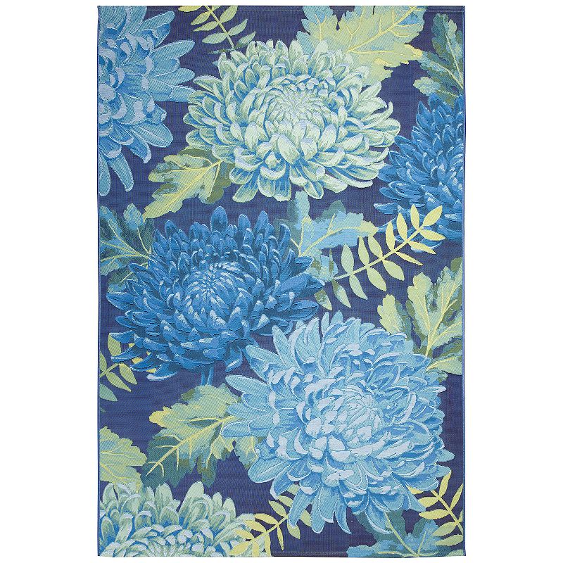 Liora Manne Marina Mum Indoor Outdoor Rug, Blue, 9X12 Ft