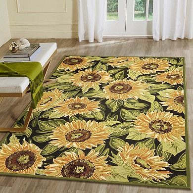 Liora Manne Marina Sunflowers Indoor Outdoor Rug